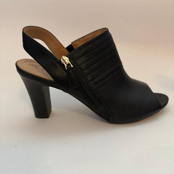 Abella Celia True Comfort Open Toe Sandals Black Block Heel Women's 8.5M - Picture 2 of 9